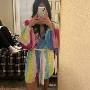 Multi colored Retrofete robe dress